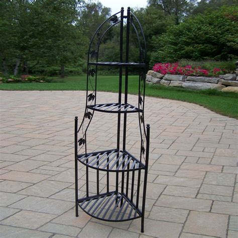 Shop Oakland Living 60.25-in Black Corner Wrought Iron Plant Stand at Lowes.com