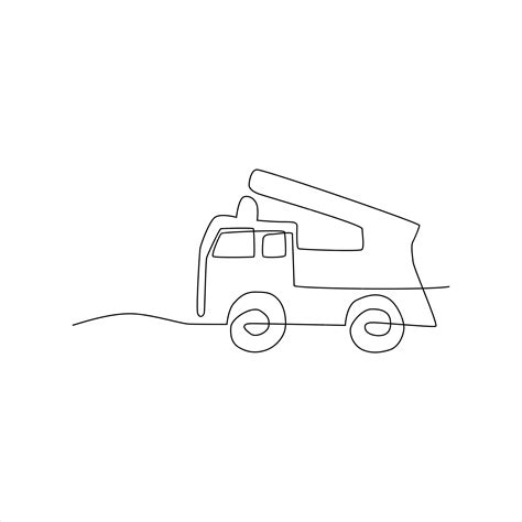 Premium Vector | Continuous line art of tow truck