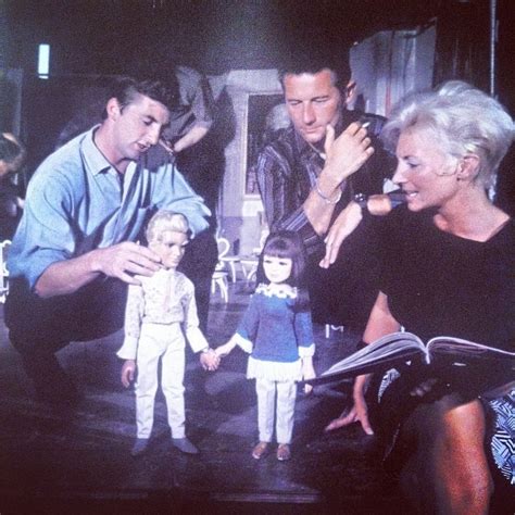 Thunderbirds puppets Alan Tracy and Tin tin with director David Lane ...