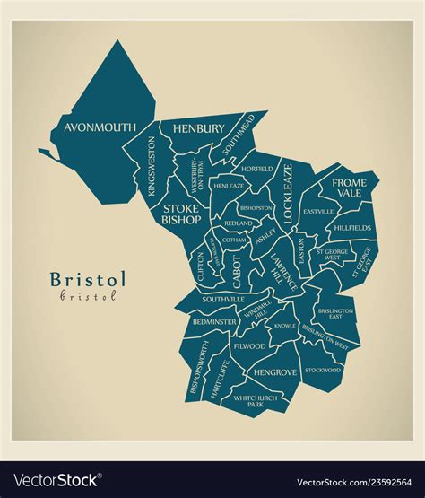 Modern city map - bristol city england Royalty Free Vector