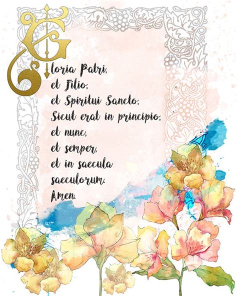 Gloria Prayer Printable, Devotional Catholic Wall Art ...