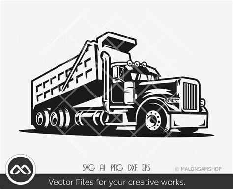 Dump Truck Clipart Black And White