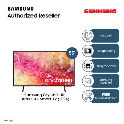 Samsung 55/65/75 inch Crystal UHD DU7000 4K Smart TV (2024) | Crystal ...