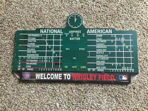 Chicago Cubs Wrigley Field Scoreboard Wood Sign