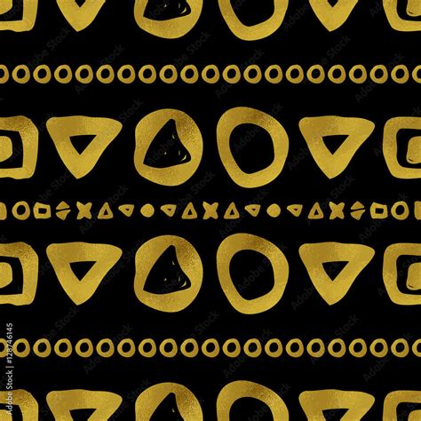 Geometric black and gold seamless pattern Stock Vector | Adobe Stock