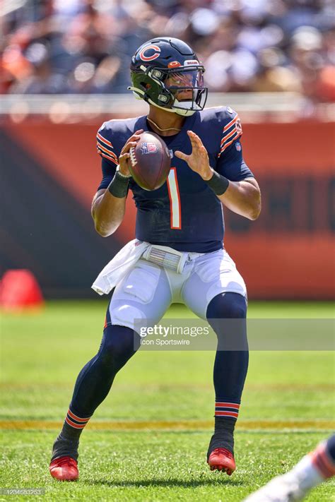 Chicago bears quarterback justin fields looks to throw the football ...