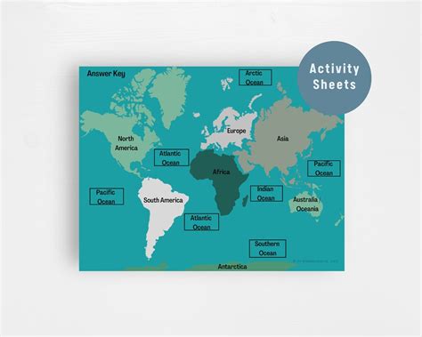 Printable Continents Busy Book Activity Sheets - Etsy