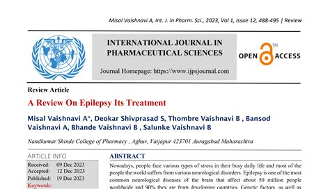 A Review On Epilepsy Its Treatment