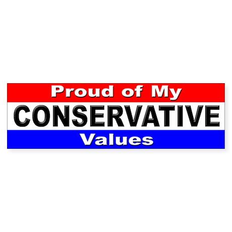 Conservative Values Bumper Bumper Sticker by stickem2