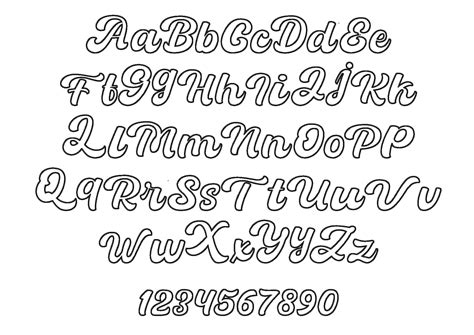 Cursive Font Alphabet