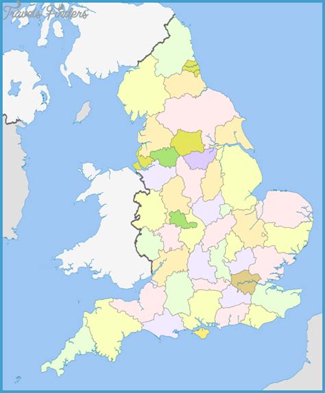 England Map Of Counties - TravelsFinders.Com