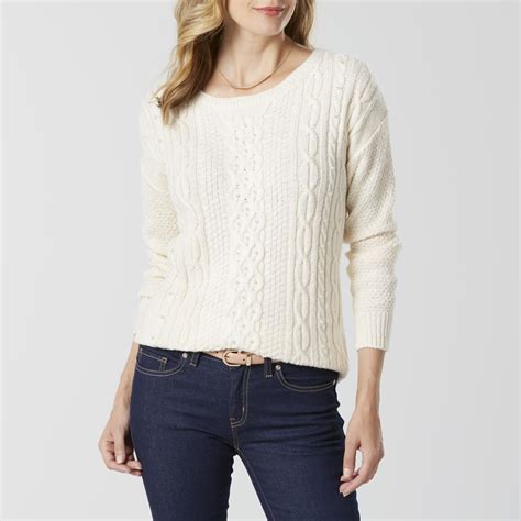 Basic Editions Women's Cable Knit Sweater