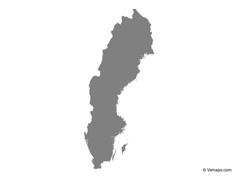 Grey Map of Sweden | Free Vector Maps