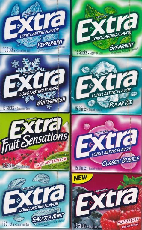 Wrigley'S Extra Sugar Free Gum 15 Stick Gum | Extra gum flavors, Sugar free gum, Gum flavors