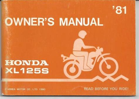 Find 1981 Honda XL125S Owners Manual (ORIGINAL) in Boise, Idaho, United ...