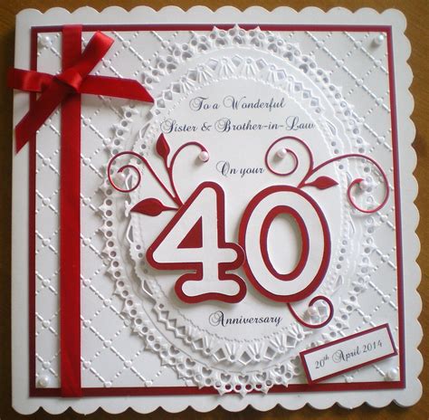 40th Anniversary using Spellbinders Grand decorative ovals | Wedding anniversary greeting cards ...