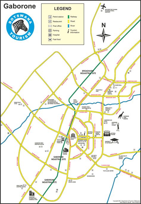 Gaborone City detailed tourist map. Detailed tourist map of Gaborone City | Vidiani.com | Maps ...