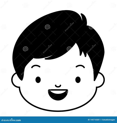 Cute happy boy face stock vector. Illustration of avatar - 144716581