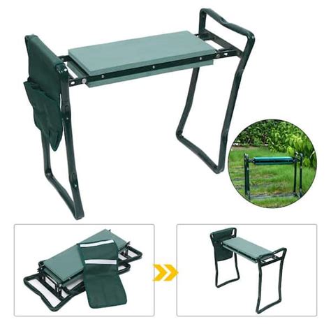 YIYIBYUS 23.62 in. Multi-Functional Folding Garden Kneeler Bench Stool ...