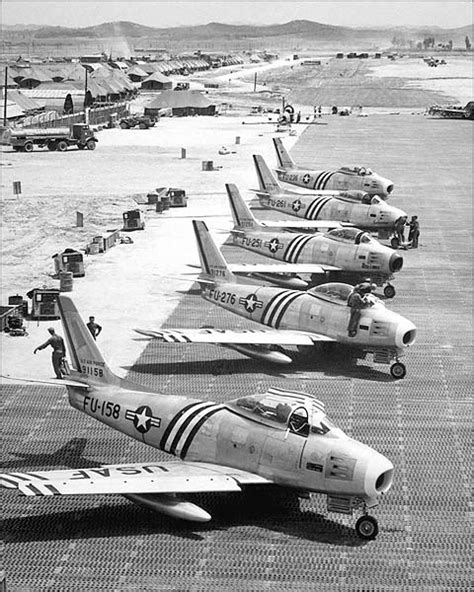 F-86 Sabre Jet Korean War Flight Line Photo Print for Sale