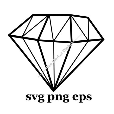 Diamond Outline SVG PNG EPS - Etsy