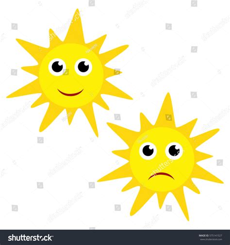 Happy Sun Sad Sun Cartoon Vector Stock Vector (Royalty Free) 575141527 ...