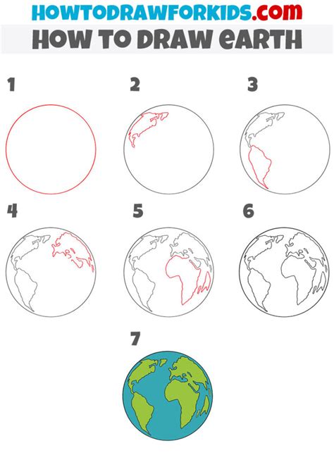 How to Draw Earth - Easy Drawing Tutorial For Kids