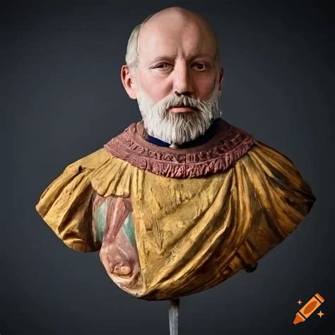 Wooden polychrome bust of frans timmermans