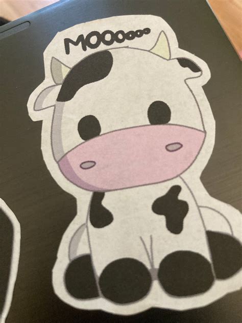 Cute Cow Sticker | Etsy