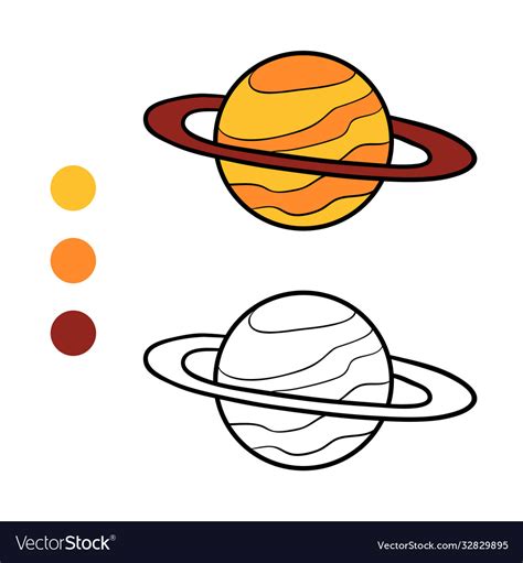 Coloring book saturn Royalty Free Vector Image