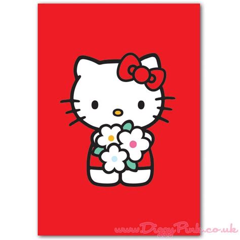 Hello Kitty Flowers Red Postcard | Hello kitty crafts, Hello kitty, Hello kitty wallpaper