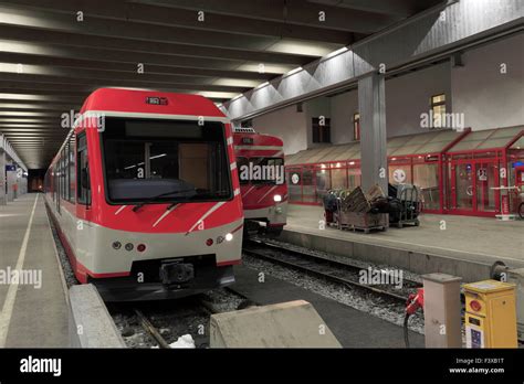 Shuttle train between Zermat-Taesch, Zermatt train station, Zermatt Stock Photo: 88475236 - Alamy