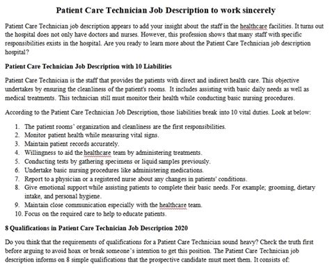 Patient transporter job description - sincgerty