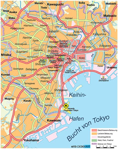 Map of Tokyo (City in Japan) | Welt-Atlas.de