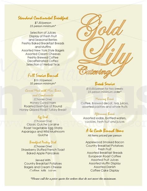 Healthy Breakfast Catering Menu | Page 1