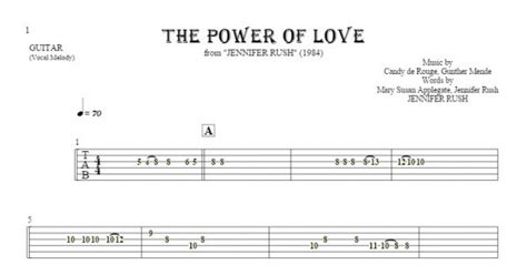 The Power Of Love - Tablature for guitar | PlayYourNotes