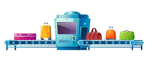 Conveyor belt with luggage in airport terminal 14778658 Vector Art at ...