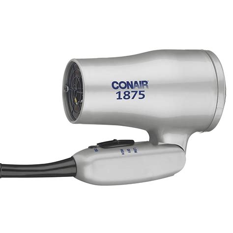 Conair 1875 Watt Compact Folding Handle Styler Hair Dryer Dual Voltage Grey