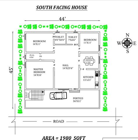 30 0x50 0 House Map South Facing House Plan With Vastu Gopal ...