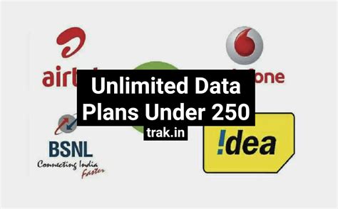 Unlimited Data Plans Under 250 By Jio, Airtel, Vodafone Idea, BSNL ...