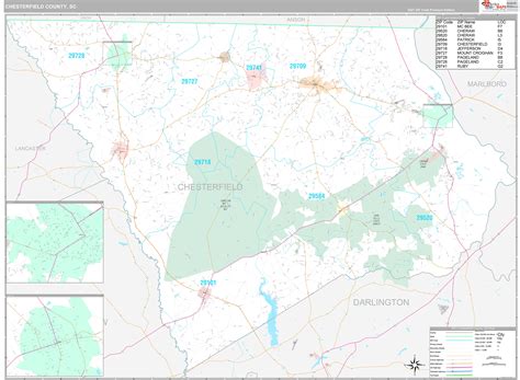 Chesterfield County, SC Wall Map Premium Style by MarketMAPS - MapSales.com