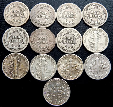 United States - 10 Cents 1907/1964 (13 coins) - silver. - Catawiki