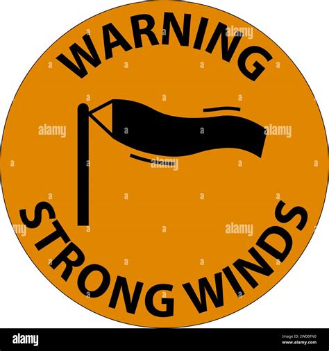 Water Safety Sign Warning - Strong Winds Stock Vector Image & Art - Alamy