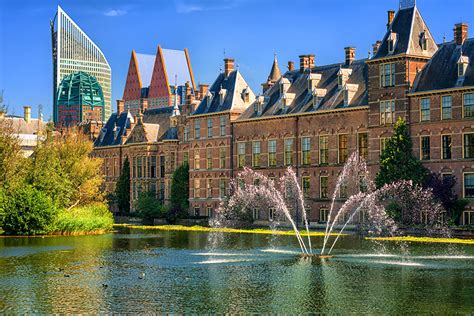 Desktop Wallpapers Palace Netherlands Fountains Binnenhof palace