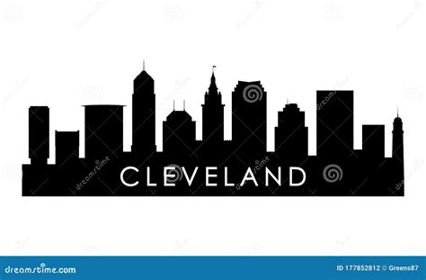 Cleveland Ohio Skyline Silhouette. Stock Vector - Illustration of ohio, scraper: 177852812