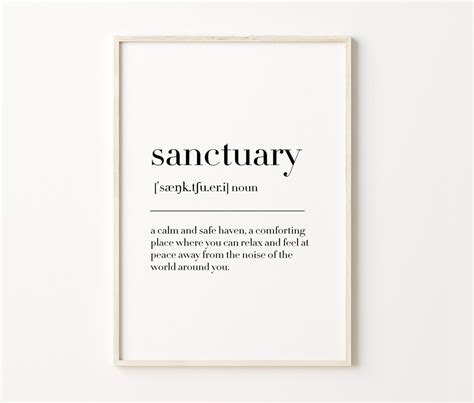 Sanctuary Definition Print Sanctuary Print Sanctuary Quote - Etsy