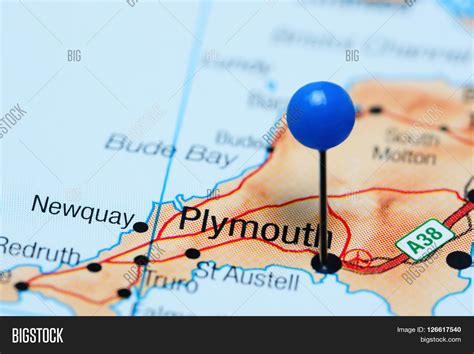 Plymouth Pinned On Map Image & Photo (Free Trial) | Bigstock