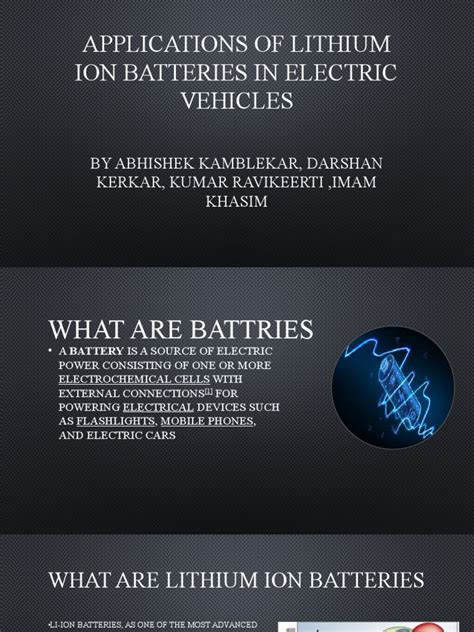 Applications of Lithium Ion Batteries in Electric Vehicles | PDF ...