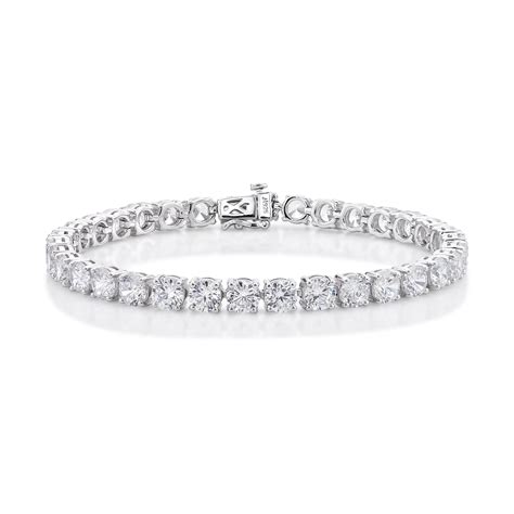 Brilliance - Sterling Silver Simulated Diamond Tennis Bracelet, 7.25" - Walmart.com - Walmart.com