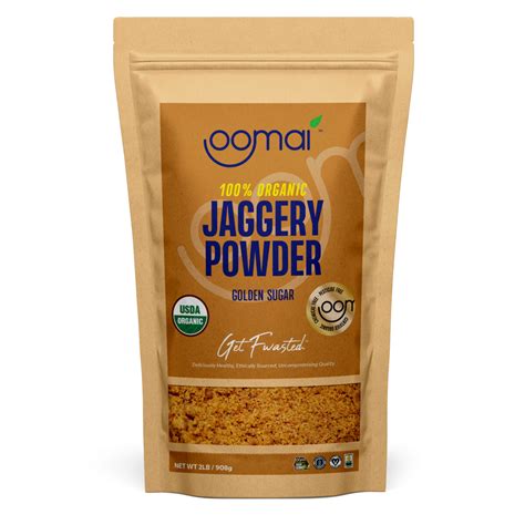 100% Organic Jaggery (Raw Unrefined Sugar) Powder 2 Lbs., Non GMO, No Chemicals, No Pesticides ...